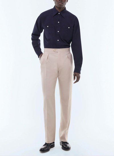 Pantalon homme beige serge de laine vierge Fursac - P3GOHA-EP05-A008