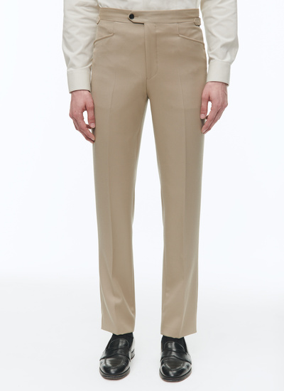 Pantalon homme beige cavalry twill de laine vierge Fursac - P3VEKO-CP57-A007