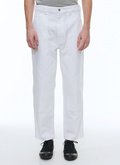 Pantalon cargo en twill de coton blanc - 23EP3BLUE-BP06/01