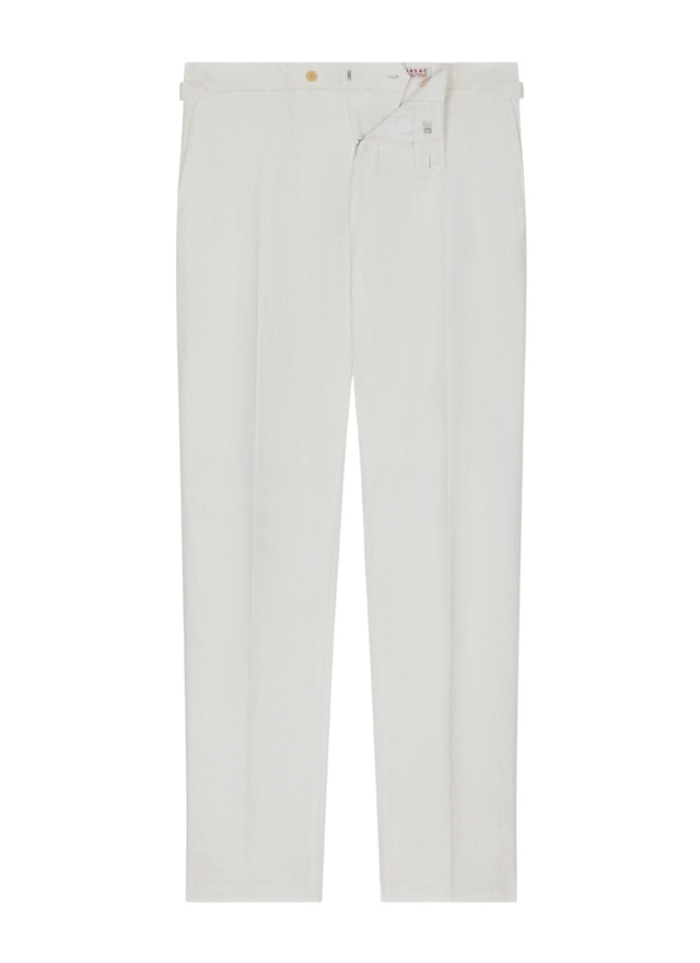 Pantalon blanc homme serge de lin certifié Fursac - P3EXIN-FX03-A001