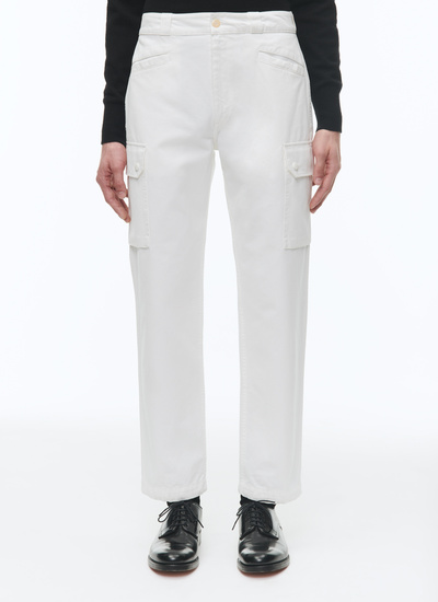 Pantalon homme blanc gabardine de coton Fursac - P3CALI-CP54-A001