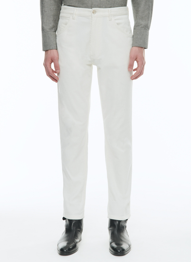 Pantalon homme blanc velours côtelé Fursac - P3VLAP-TP22-01