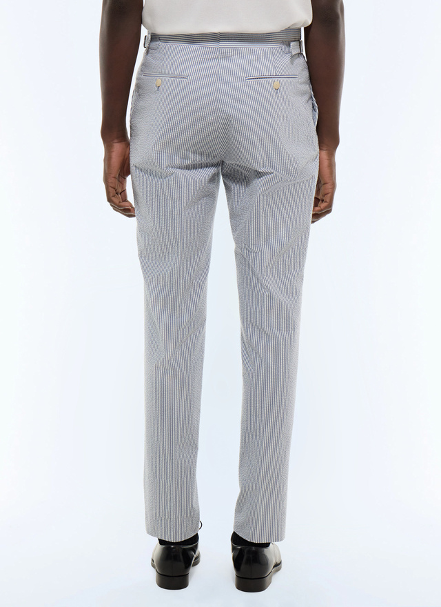 Pantalon homme seersucker de coton biologique Fursac - P3EXIN-LX15-D039
