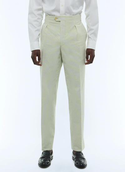 Pantalon homme blanc seersucker de coton Fursac - P3FASA-FX01-H004