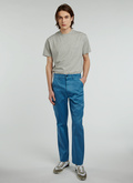 Pantalon cargo en gabardine de coton bleu - P3VAGO-VP07-37