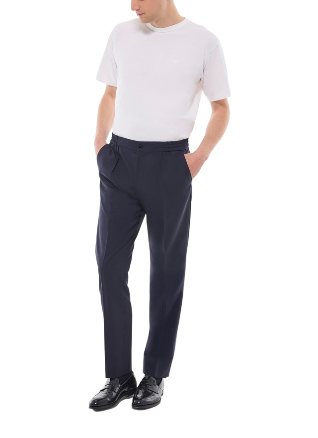 Pantalon bleu homme flanelle de laine certifiée Fursac - P3CVOK-EC29-D030