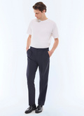 Pantalon élastiqué en flanelle de laine - P3CVOK-EC29-D030