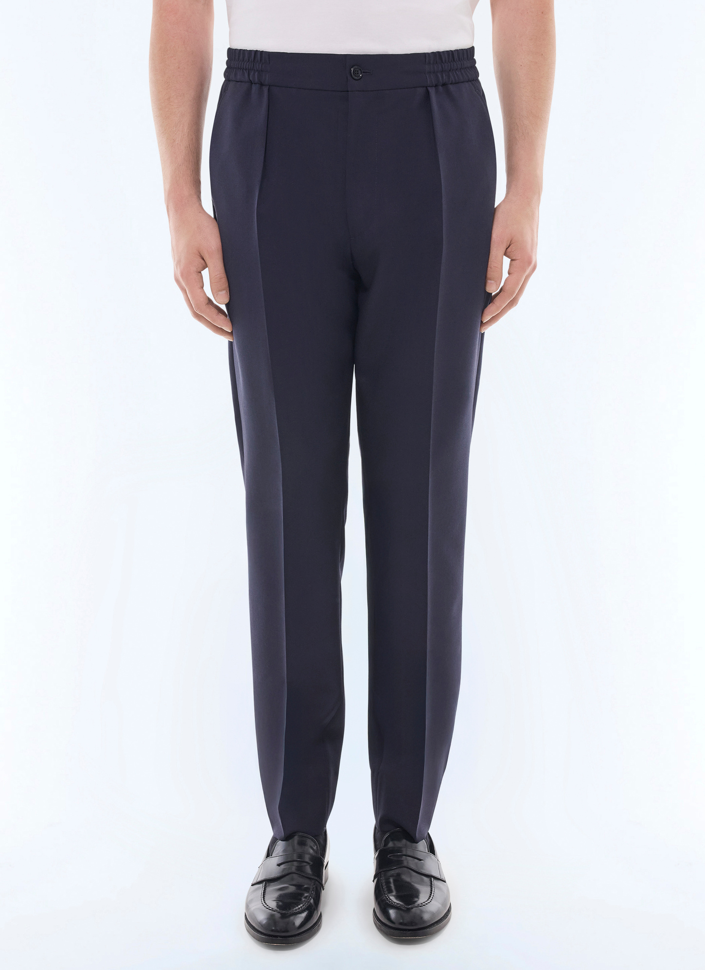 Pantalon homme bleu marine flanelle de laine certifiée Fursac - P3CVOK-EC29-D030