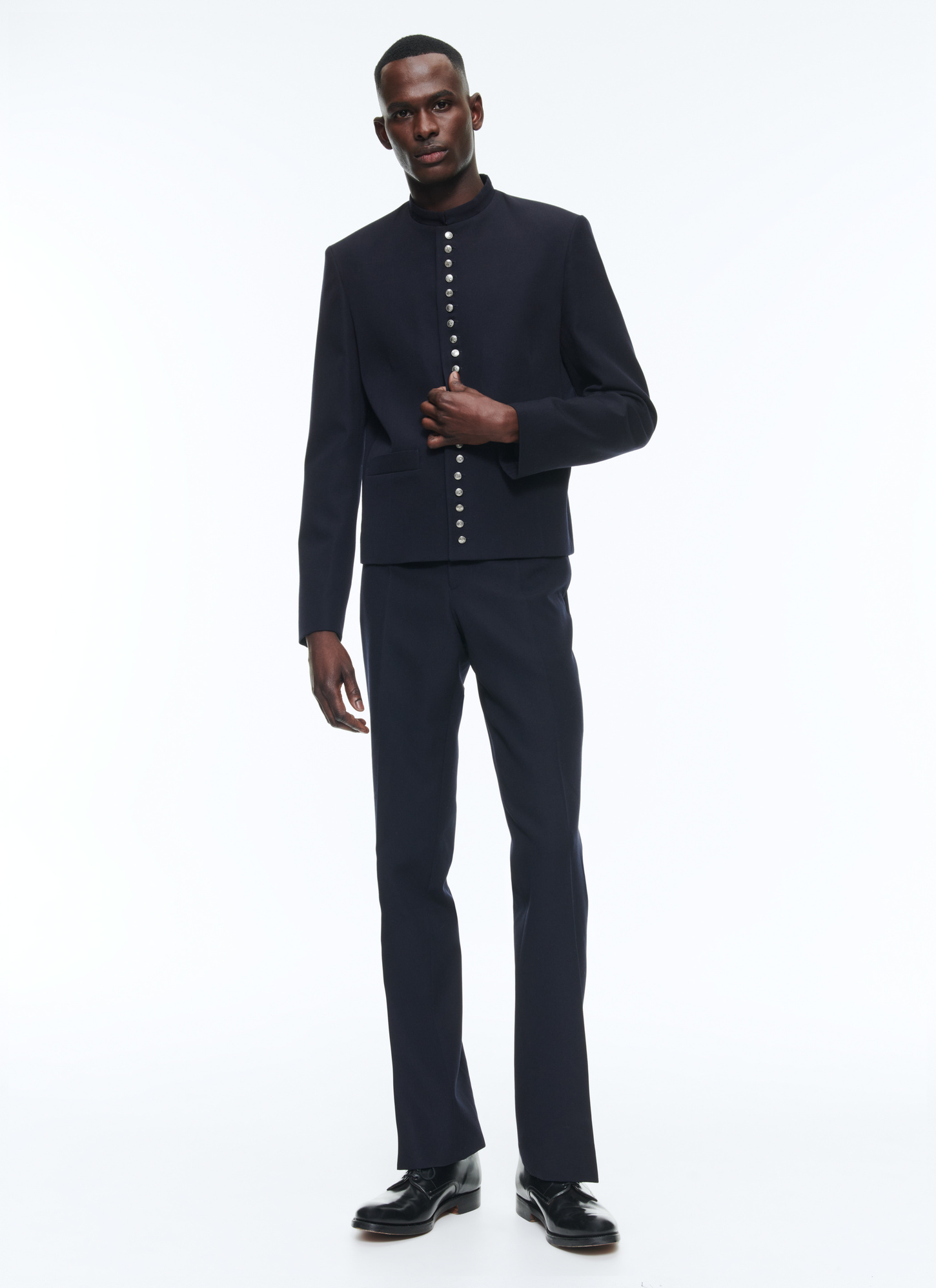 Pantalon homme bleu marine laine vierge Fursac - P3DOTT-DC18-D030