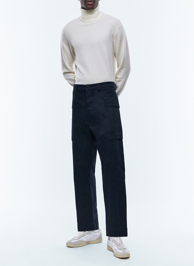 Pantalon homme bleu marine twill de coton Fursac - P3EVON-DP03-D030