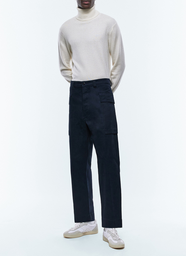 Pantalon homme bleu marine twill de coton Fursac - P3EVON-DP03-D030
