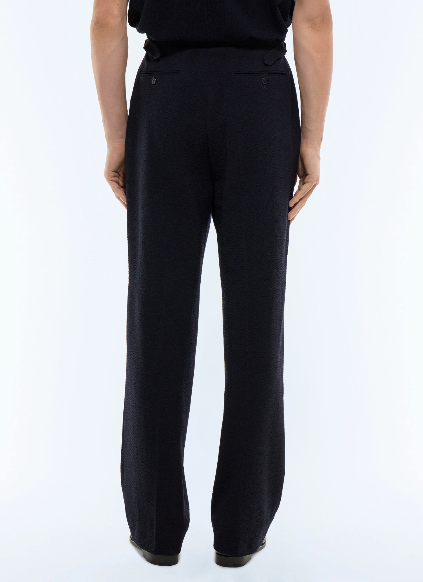 Pantalon homme seersucker de laine vierge certifiée effet crêpe Fursac - P3EXIN-JX04-D030