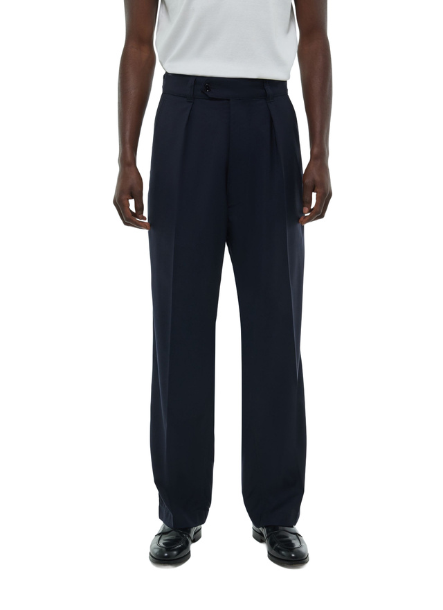 Pantalon homme bleu marine toile de laine Fursac - P3FROG-FX04-D030