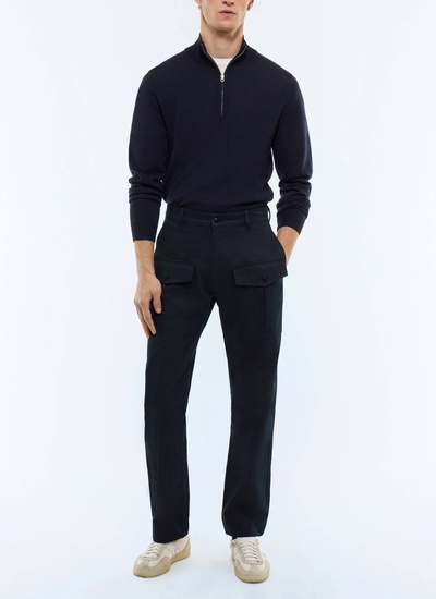 Pantalon homme bleu marine twill de coton Fursac - P3GAGO-FP03-D030