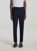Pantalon en laine et mohair bleu marine - P3TOKY-TX09-30