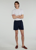 Short en serge de coton bleu marine - P3VAJO-VX01-32