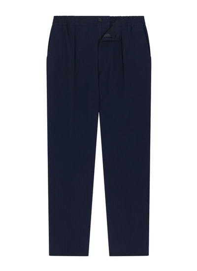 Pantalon bleu homme seersucker de coton biologique Fursac - P3CVOK-LX15-D030