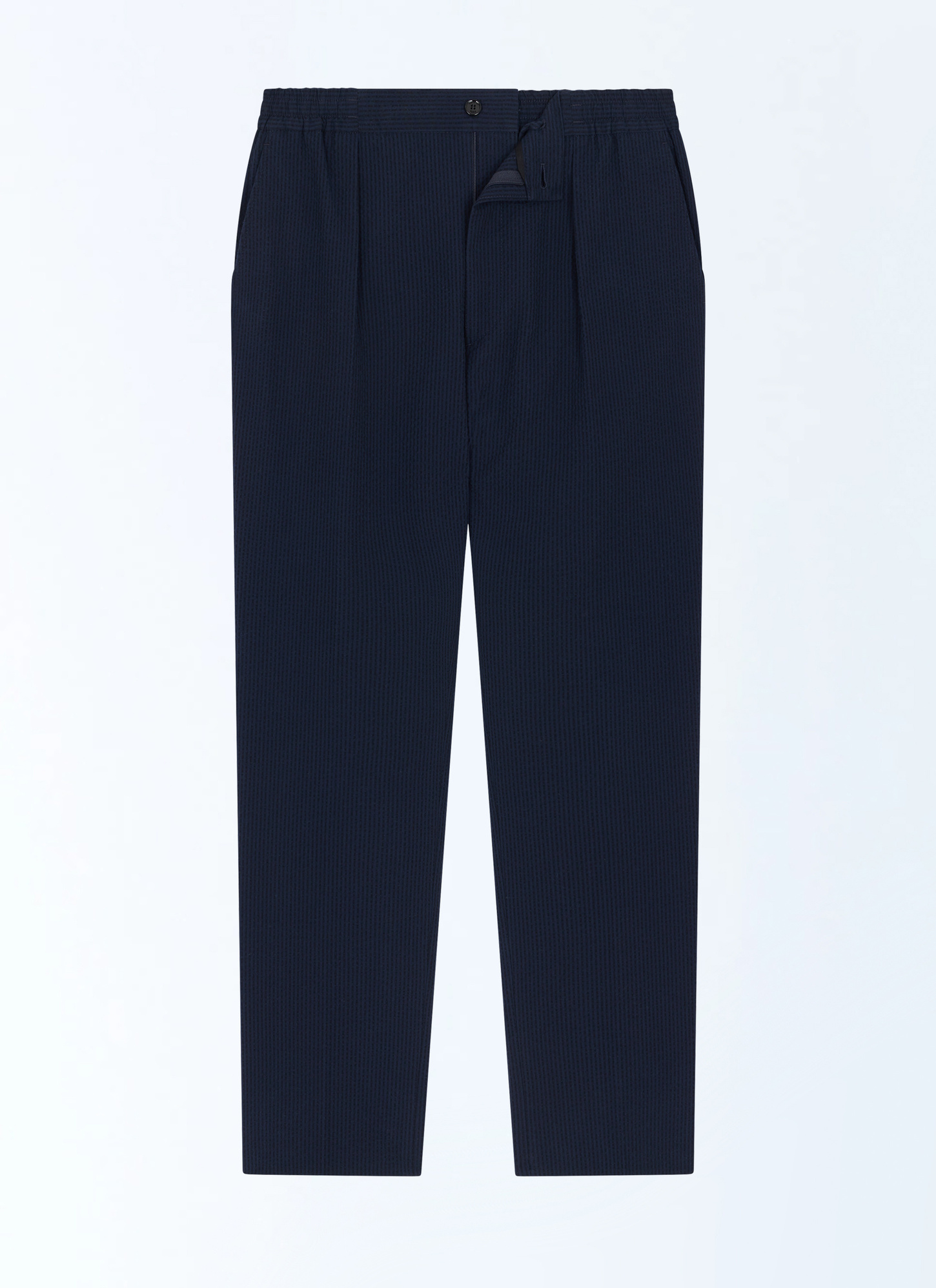 Pantalon bleu homme seersucker de coton biologique Fursac - P3CVOK-LX15-D030
