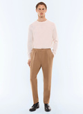 Pantalon élastiqué en flanelle de laine - P3CVOK-LC14-A011