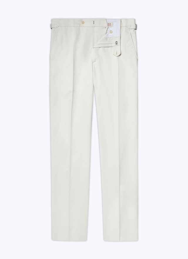 Pantalon blanc homme gabardine de coton Fursac - 23EP3BXIN-BX02/02