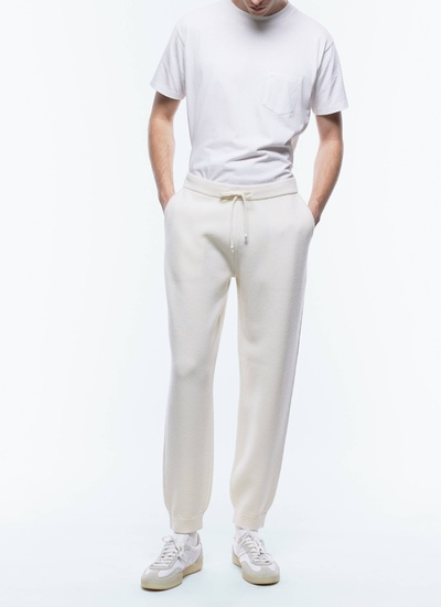 Pantalon homme ecru laine certifiée et coton Fursac - P3EJOG-EA12-A002