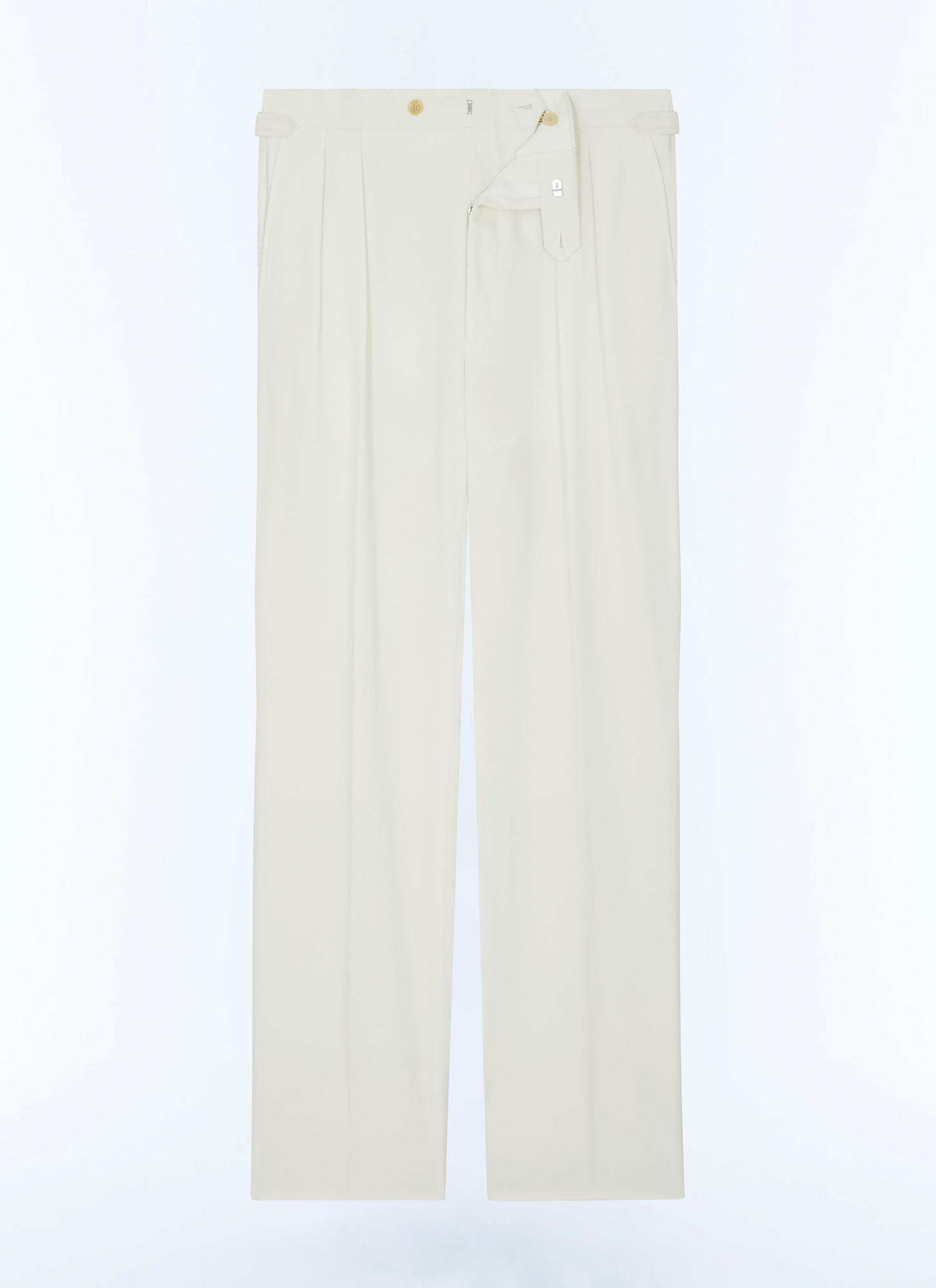 Pantalon blanc homme twill de laine vierge et coton Fursac - P3FEMO-DP01-A002