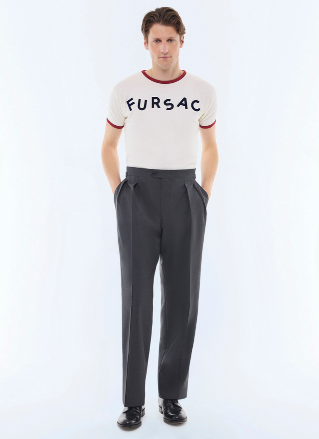 Pantalon homme gris acier toile de laine vierge certifiée Fursac - P3GARG-BV01-B022
