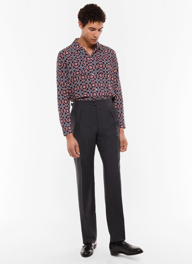 Pantalon homme gris acier toile de laine vierge certifiée Fursac - P3GOHA-BV01-B022