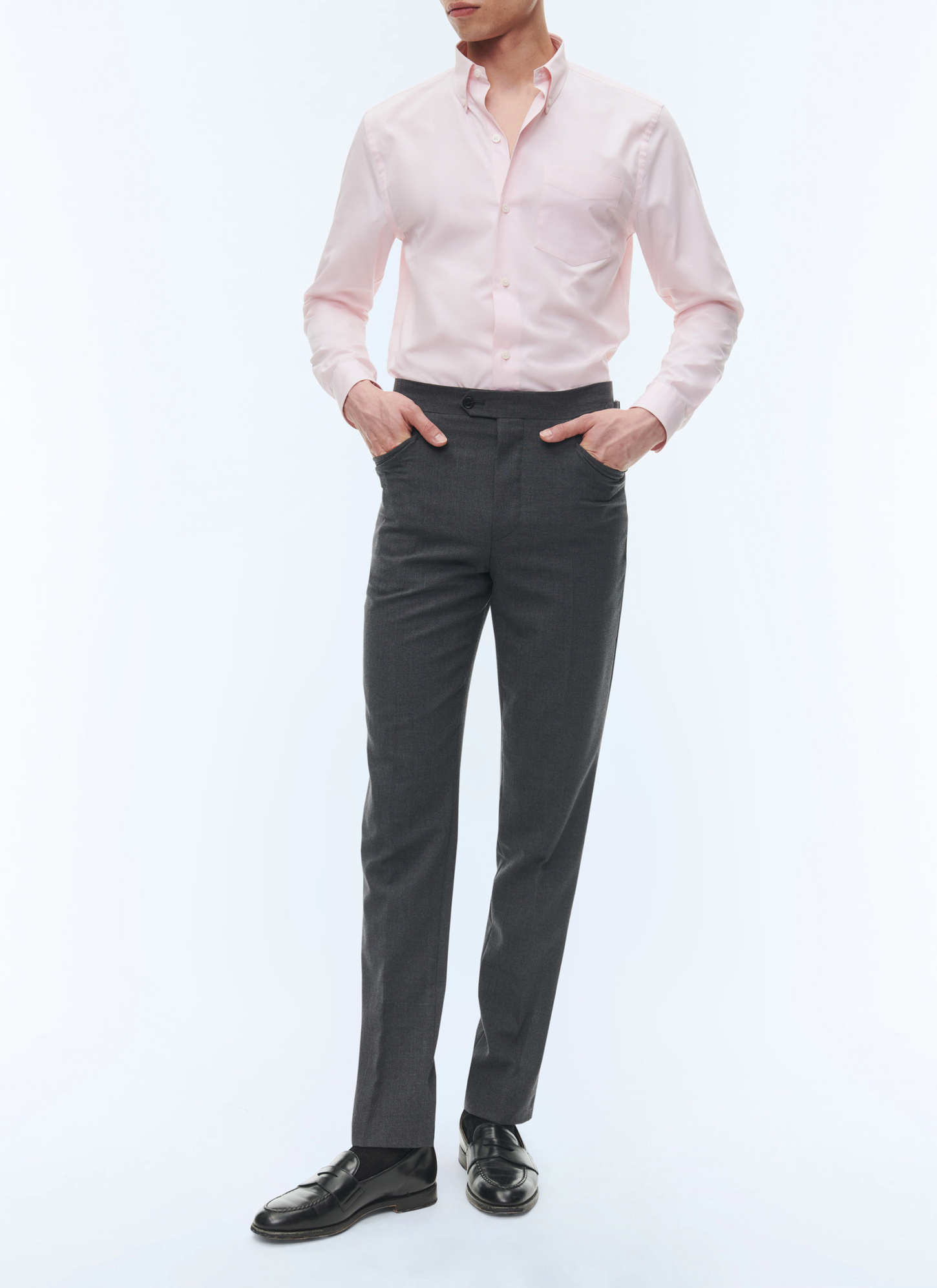 Pantalon homme gris anthracite toile de laine vierge fresco Fursac - P3VEKO-BC19-24