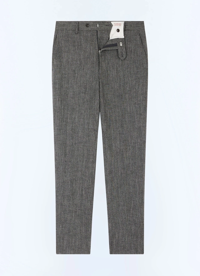Pantalon serge de laine vierge, coton et lin homme Fursac - P3ETAN-CX40-B022