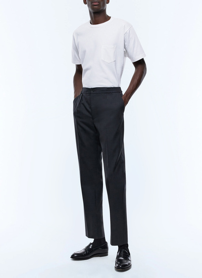 Pantalon homme gris foncé toile de laine vierge certifiée Fursac - P3CVOK-BV01-B022