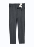 Pantalon gris en serge de laine à rayures - P3VEKO-VP04-24