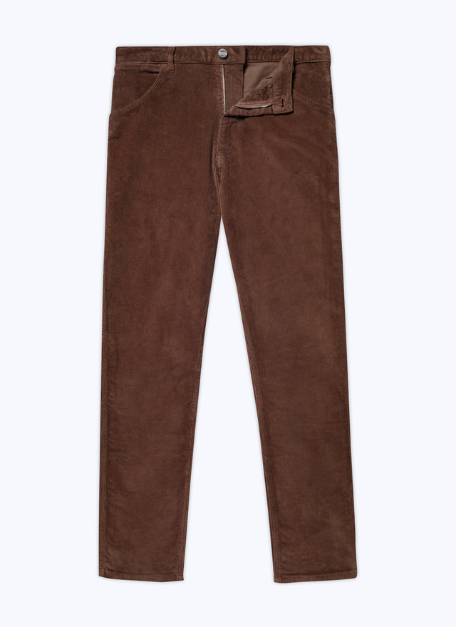 Pantalon brun homme velours côtelé Fursac - 22HP3VLAP-TP22/18