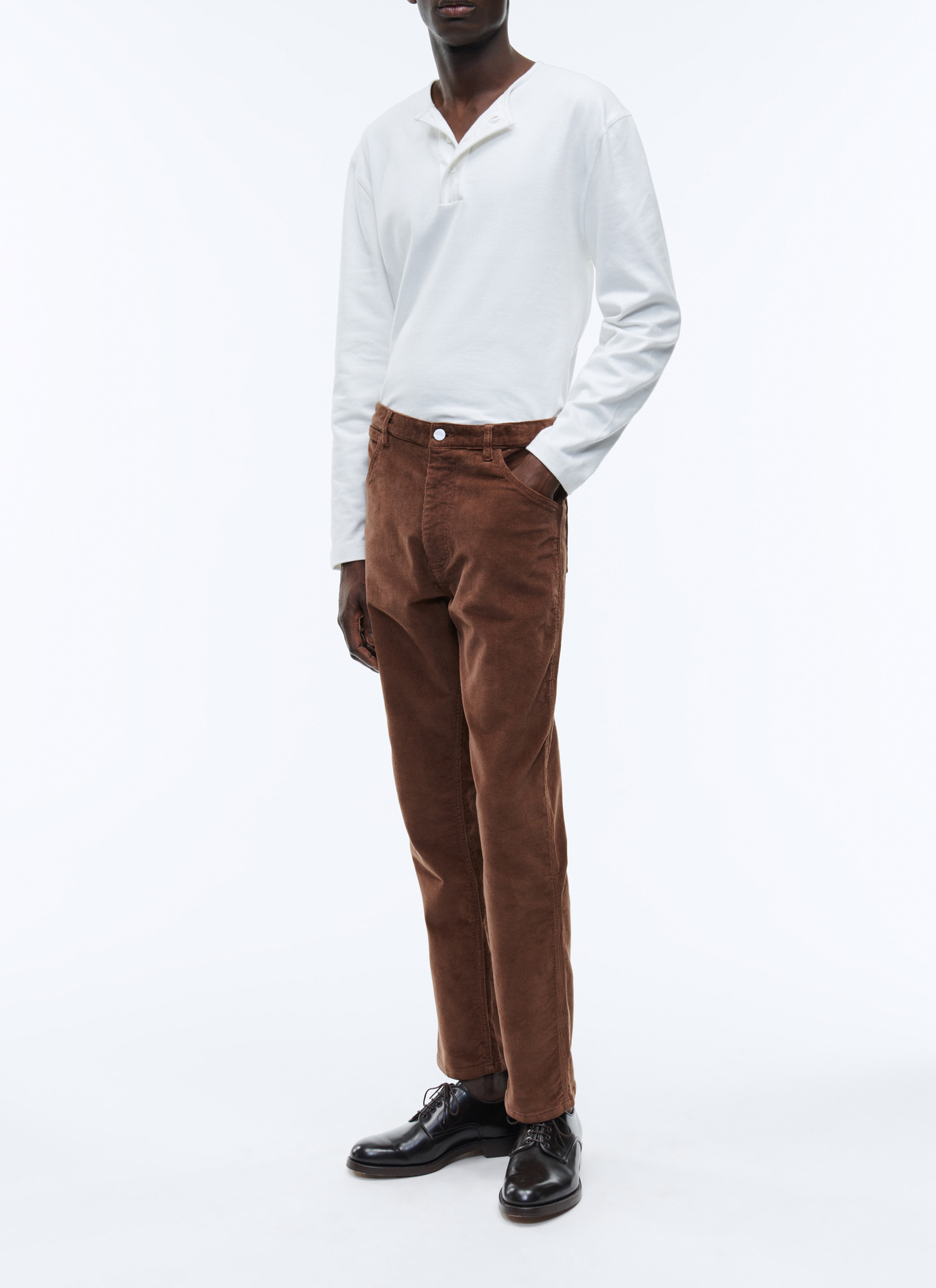 Pantalon homme marron velours côtelé Fursac - P3VLAP-TP22-18