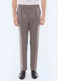 Pantalon élastiqué en flanelle de laine - P3CVOK-EC29-G015