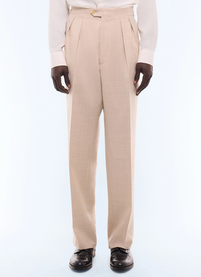 Pantalon homme naturel tissu principal: 100% laine viergedoublure ceinture: 58% coton, 42% polyesterdoublure jambes: 100% polyesterdoublure poches: 58% coton, 42% polyester Fursac - P3GARG-LC17-A003