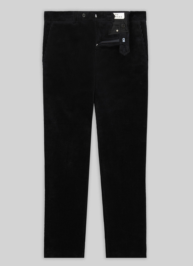 Pantalon noir homme velours côtelé Fursac - 21HP3TUTO-TX03/20