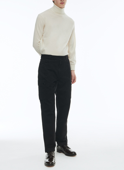 Pantalon homme noir gabardine de coton Fursac - P3CALI-CP54-B020