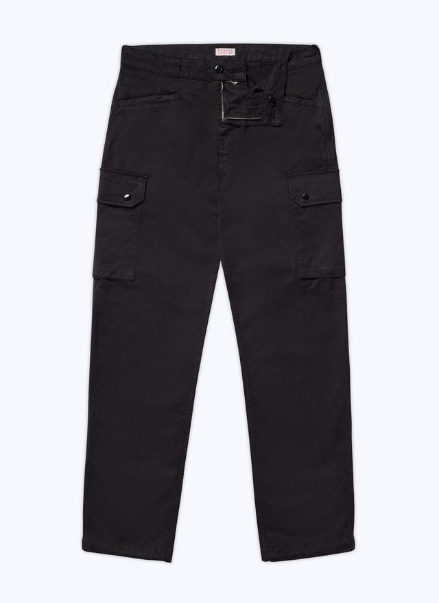 Pantalon noir homme gabardine de coton Fursac - P3CALI-CP54-B020