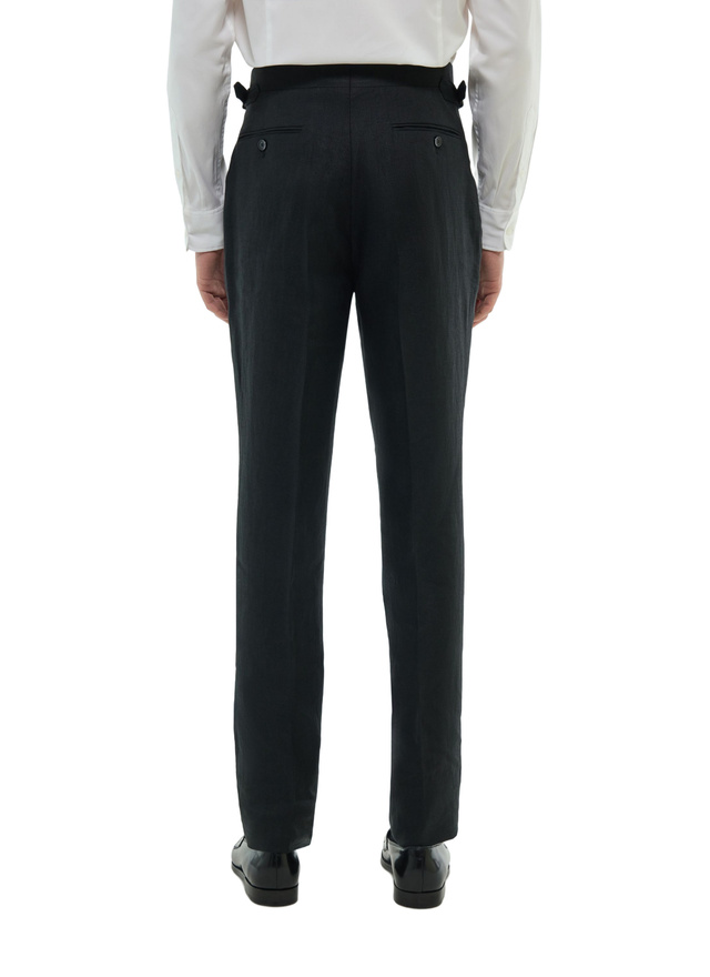 Pantalon noir homme toile de lin certifié Fursac - P3EXIN-FX13-B020