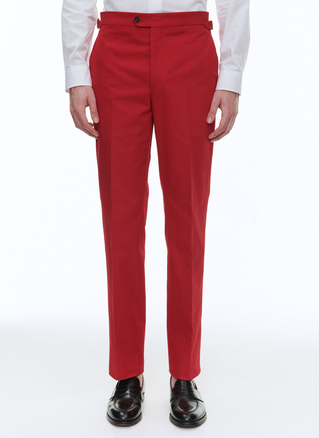 Pantalon homme rouge gabardine de coton Fursac - P3BXIN-BX02-79