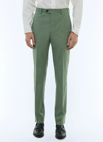 Pantalon homme vert sauge toile de coton biologique Fursac - P3DROP-FX14-H006