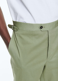 Pantalon en gabardine de coton vert - 23EP3BXIN-VP14/45