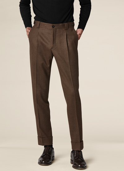 Pantalon homme bronze flanelle de laine chinée Fursac - 19HP3NASH-MX04/17