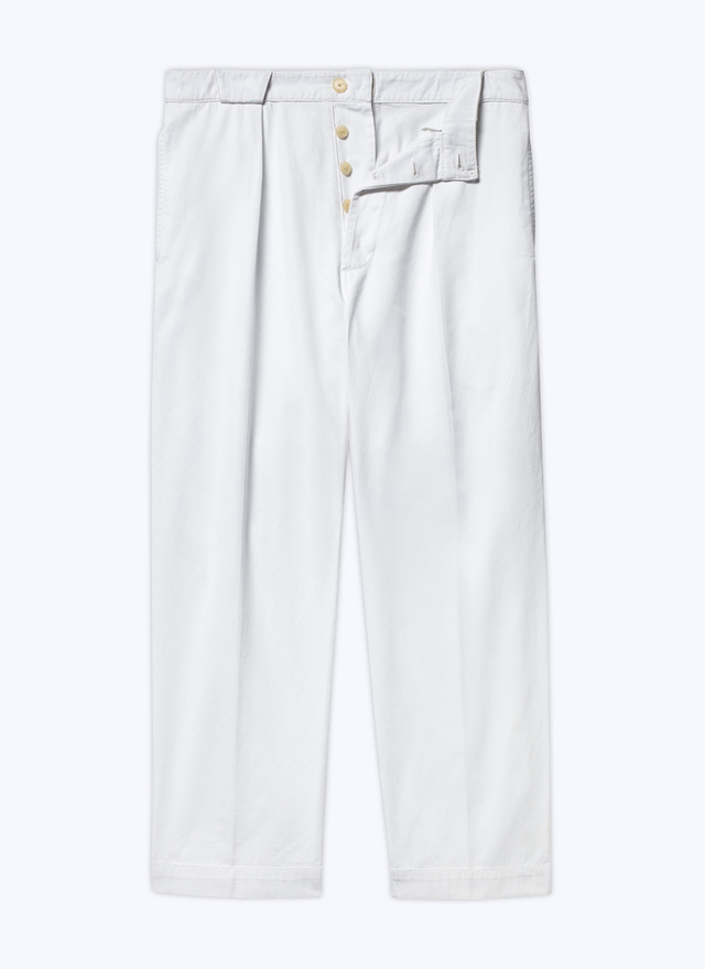 Pantalon blanc homme garbardine de coton Fursac - P3BCNO-VP14-01