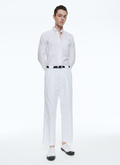 Pantalon blanc en gabardine de coton - P3BCNO-VP14-01