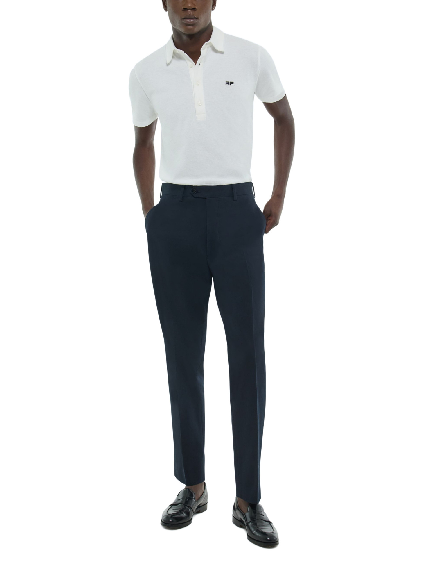 Pantalon homme bleu marine toile de coton Fursac - P3FROP-FP03-D030