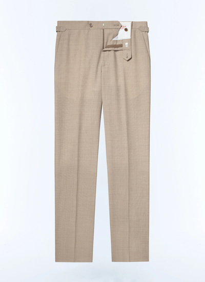 Pantalon beige homme toile de laine vierge Fursac - P3AXIN-BC31-56