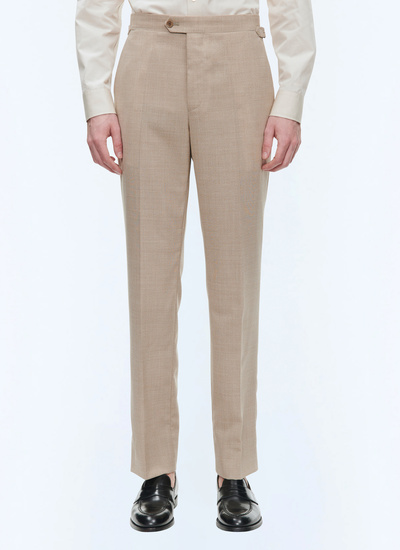 Pantalon homme beige toile de laine vierge Fursac - P3AXIN-BC31-56