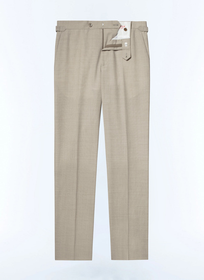 Pantalon beige homme toile de laine vierge Fursac - P3AXIN-BC31-56